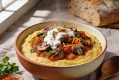 Thumbnail for Romanian-Inspired Mushroom & Polenta Bowl