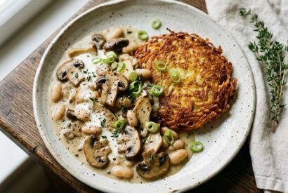 Thumbnail for Swiss-Style Mushroom & White Bean Ragout with Rösti